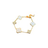 Wholesale Women's Copper Plastic Zircon Fritillary Flower Geometric Style High Sense Electroplated Bracelet