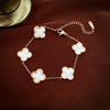 Wholesale Women's Copper Plastic Zircon Fritillary Flower Geometric Style High Sense Electroplated Bracelet