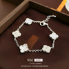 Wholesale Women's Copper Plastic Zircon Fritillary Flower Geometric Style High Sense Electroplated Bracelet