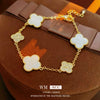 Wholesale Women's Copper Plastic Zircon Fritillary Flower Geometric Style High Sense Electroplated Bracelet