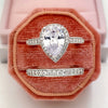 Wholesale Women's Copper Plated Champagne Gold Ring With Single Row Micro Inlaid Water Drop Zircon