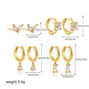 Wholesale Women's Copper Plated Geometric Square And Star Shape Fourpiece Earrings