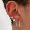 Wholesale Women's Copper Plated Geometric Square And Star Shape Fourpiece Earrings