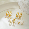 Wholesale Women's Copper Plated Geometric Square And Star Shape Fourpiece Earrings