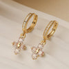 Wholesale Women's Copper Plated 18K Gold Geometric Cross Earrings