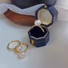 Wholesale Women's Copper Plated 14K Gold Natural Freshwater Pearl Ring Flat Round Bun Round Shape Trendy Fashionable