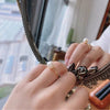 Wholesale Women's Copper Plated 14K Gold Natural Freshwater Pearl Ring Flat Round Bun Round Shape Trendy Fashionable