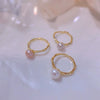 Wholesale Women's Copper Plated 14K Gold Natural Freshwater Pearl Ring Flat Round Bun Round Shape Trendy Fashionable