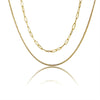 Wholesale Women's Copper Plated Real Gold Colorfree Geometric Overlapping Collarbone Chain Necklace