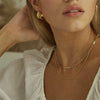 Wholesale Women's Copper Plated Real Gold Colorfree Geometric Overlapping Collarbone Chain Necklace
