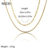 Wholesale Women's Copper Plated Real Gold Colorfree Geometric Overlapping Collarbone Chain Necklace