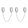 Wholesale Women's Copper Plated Real Gold Geometric Inlaid Zircon Earrings