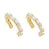 Wholesale Women's Copper Plated Real Gold Geometric Inlaid Zircon Earrings