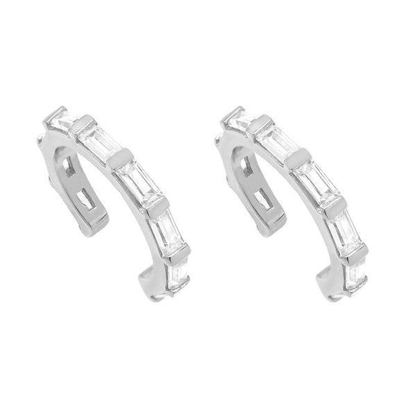 Wholesale Women's Copper Plated Real Gold Geometric Inlaid Zircon Earrings