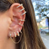 Wholesale Women's Copper Plated Real Gold Geometric Inlaid Zircon Earrings