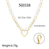 Wholesale Women's Copper Plated Real Gold Peach Heart Geometric Style Necklace