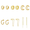 Wholesale Women's Copper Plated With Real Gold Microinlaid Zircon Ushape Geometric Tassel Earrings