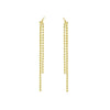 Wholesale Women's Copper Plated With Real Gold Microinlaid Zircon Ushape Geometric Tassel Earrings