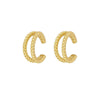 Wholesale Women's Copper Plated With Real Gold Microinlaid Zircon Ushape Geometric Tassel Earrings