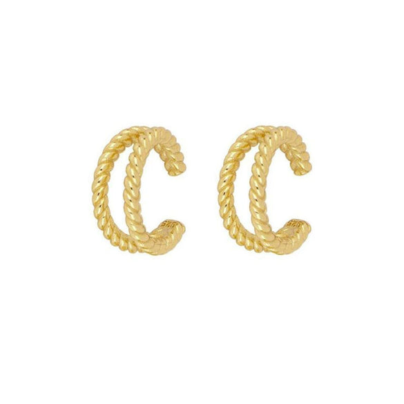 Wholesale Women's Copper Plated With Real Gold Microinlaid Zircon Ushape Geometric Tassel Earrings