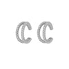 Wholesale Women's Copper Plated With Real Gold Microinlaid Zircon Ushape Geometric Tassel Earrings