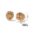 Wholesale Women's Copper Plated Zircon Lion Shape Animal Design Earrings