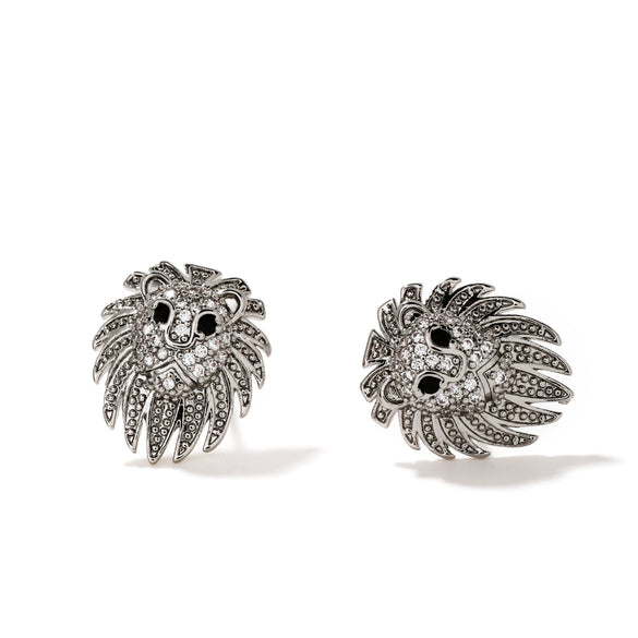 Wholesale Women's Copper Plated Zircon Lion Shape Animal Design Earrings