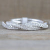 Wholesale Women's Copper Platinum Plated Twisted Rope Ring With Micro Inlaid Zircon And Geometric Design