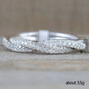 Wholesale Women's Copper Platinum Plated Twisted Rope Ring With Micro Inlaid Zircon And Geometric Design