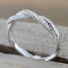 Wholesale Women's Copper Platinum Plated Twisted Rope Ring With Micro Inlaid Zircon And Geometric Design