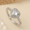 Wholesale Women's Copper Real Gold Electroplated Geometric Heart Micropaved Ring