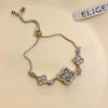 Wholesale Women's Copper Real Gold Electroplated Zircon Inlaid Flower Bracelet