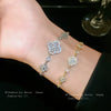 Wholesale Women's Copper Real Gold Electroplated Zircon Inlaid Flower Bracelet