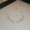 Wholesale Women's Copper Real Gold Electroplated Zircon Inlaid Geometric Flower Bracelet Sweet Style