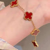 Wholesale Women's Copper Real Gold Electroplated Zircon Inlaid Geometric Flower Bracelet Sweet Style