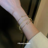 Wholesale Women's Copper Real Gold Electroplated Zircon Open Bracelet 3 Piece Set Minimalist Design