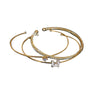 Wholesale Women's Copper Real Gold Electroplated Zircon Open Bracelet 3 Piece Set Minimalist Design