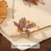 Wholesale Women's Copper Real Pearl Butterfly Ring With Geometric And Insect Pattern Electroplated