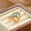 Wholesale Women's Copper Real Pearl Butterfly Ring With Geometric And Insect Pattern Electroplated