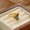 Wholesale Women's Copper Real Pearl Butterfly Ring With Geometric And Insect Pattern Electroplated
