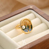 Wholesale Women's Copper Real Pearl Butterfly Ring With Geometric And Insect Pattern Electroplated