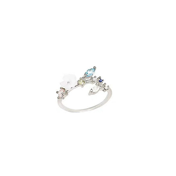 Wholesale Women's Copper Retro Geometric Flower Open Ring With Electroplating