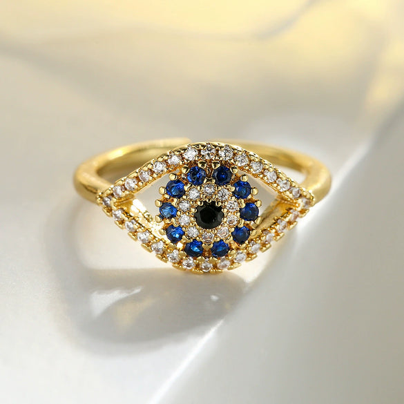 Wholesale Women's Copper Retro Open Ring With Geometric Pattern And Microinlay Zircon