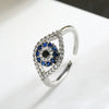 Wholesale Women's Copper Retro Open Ring With Geometric Pattern And Microinlay Zircon
