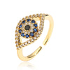 Wholesale Women's Copper Retro Open Ring With Geometric Pattern And Microinlay Zircon