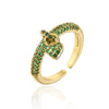 Wholesale Women's Copper Retro Ring With Geometric Pattern And Microinlaid Zircon In Heart Shape