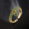 Wholesale Women's Copper Retro Ring With Geometric Pattern And Microinlaid Zircon In Heart Shape