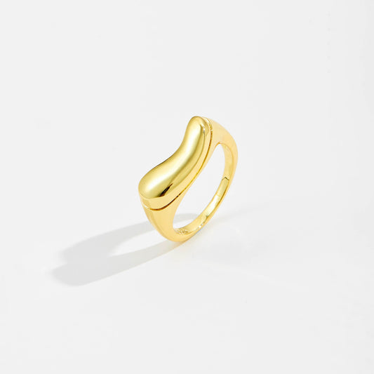 Wholesale Women's Copper Ring Electroplated With Platinum And 18K Gold In Geometric Fashion Style