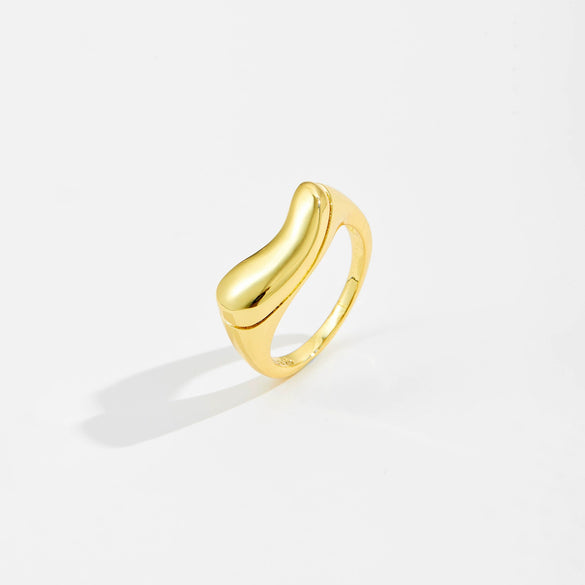 Wholesale Women's Copper Ring Electroplated With Platinum And 18K Gold In Geometric Fashion Style