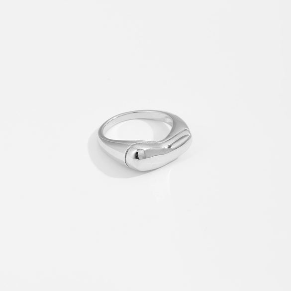 Wholesale Women's Copper Ring Electroplated With Platinum And 18K Gold In Geometric Fashion Style